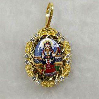 916 Gold Khodiyar Maa Photo Frame Pendant