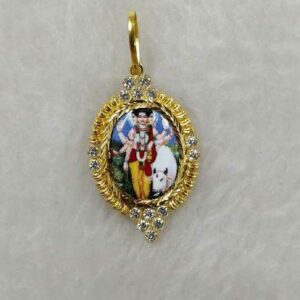 916 Gold Dattatrey Bhagavan Photo Pendant