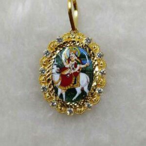 916 Gold Religious Gel Maa Photo Pendant