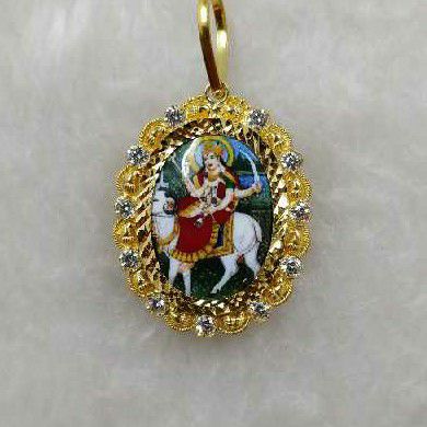 916 Gold Religious Gel Maa Photo Pendant