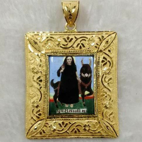916 Gold Ghughariyali Meladi Maa Photo Pendant
