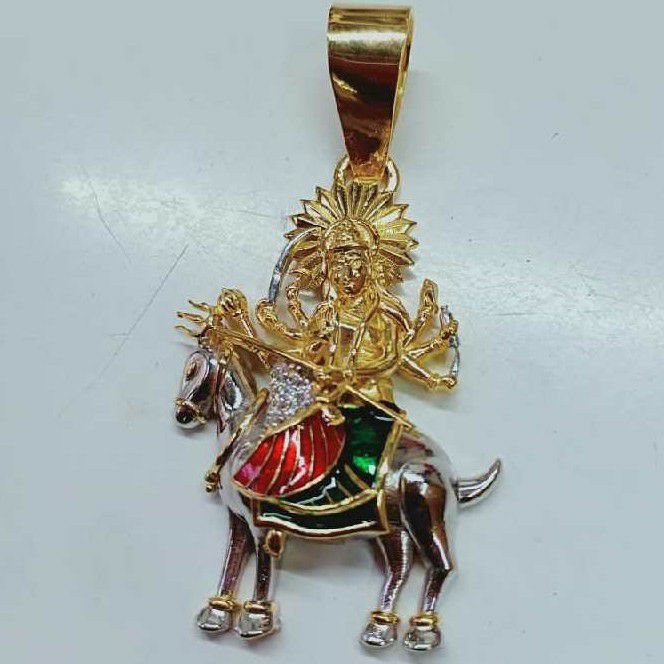 916 Gold Casting Meldi Maa Pendant