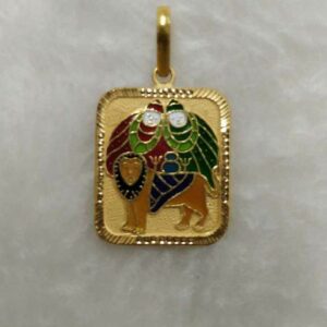 916 Gold Chamunda Maa Minakari Pendant