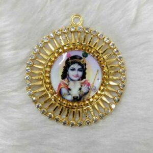 916 Gold Fancy Meenakari Balkrishna Pendant
