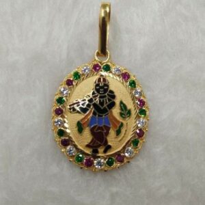 916 Gold Krishna Meenakari Pendant