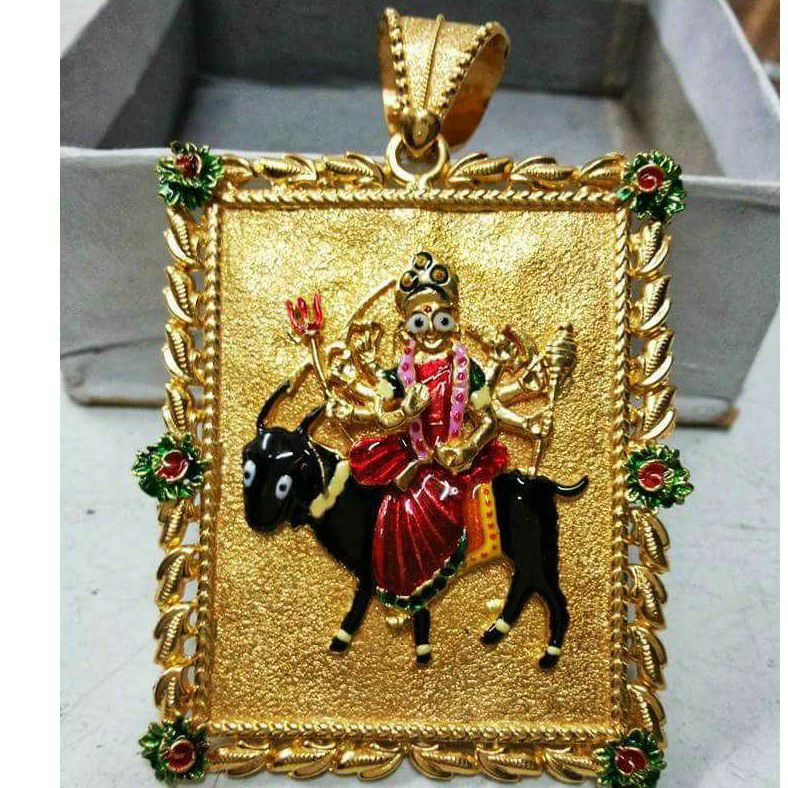 916 Gold Handmade Meladi Maa Casting Pendant