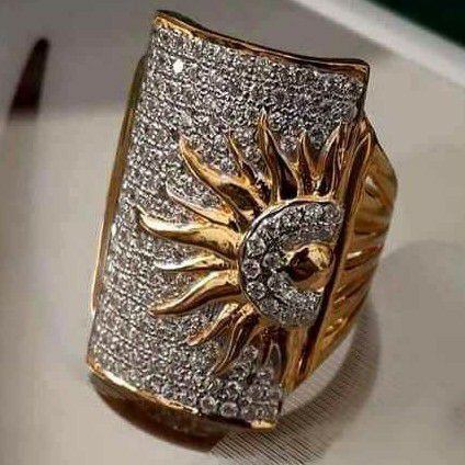 22KT Gold Fancy Surya Gents Ring
