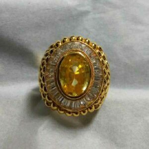 22KT Gold Yellow Sapphire Gents Ring