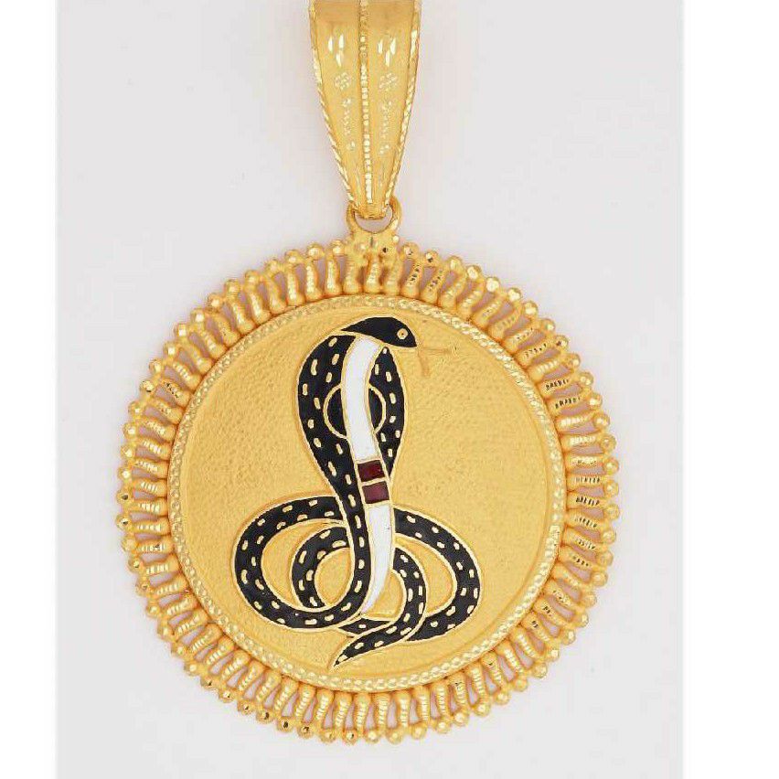 22KT Gold Goga Meenakari Pendant