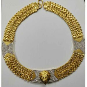 22KT Gold Lion Design Bharvadi Bahubali Chain
