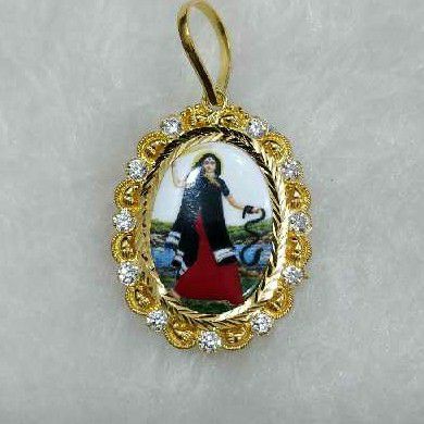 916 Gold Mogal Maa Photo Pendant