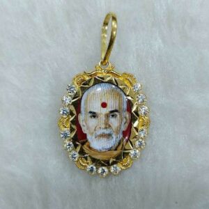 916 Gold Mahantswami Photo Pendant