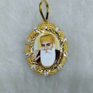 916 Gold Gurunanak Photo Pendant