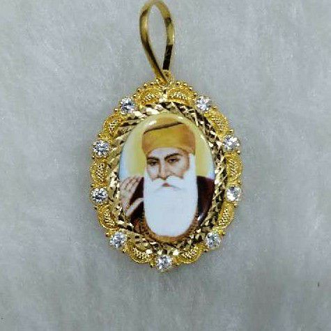 916 Gold Gurunanak Photo Pendant