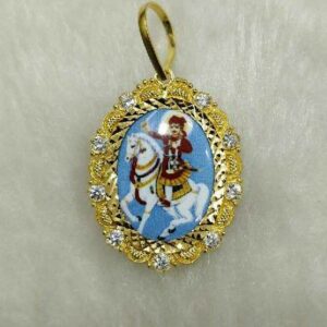 916 Gold Bhathiji Maharaj Photo Pendant