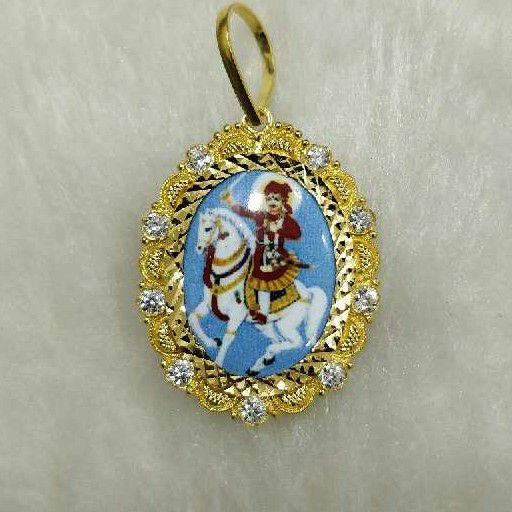 916 Gold Bhathiji Maharaj Photo Pendant