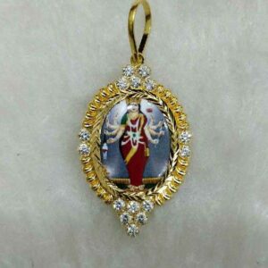 22KT Gold Sadhi Maa Photo Pendant
