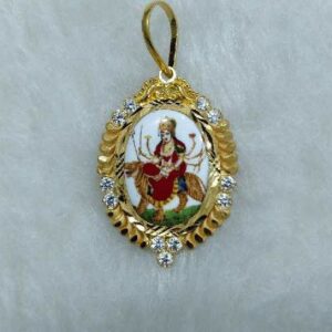 22KT Gold Ambaji Maa Photo Pendant