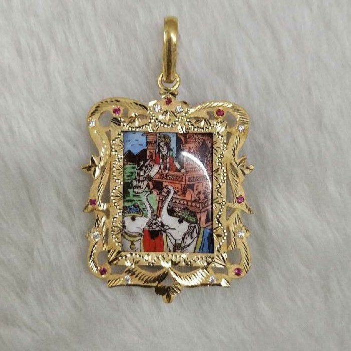 22KT Gold Krishna Photo Pendant
