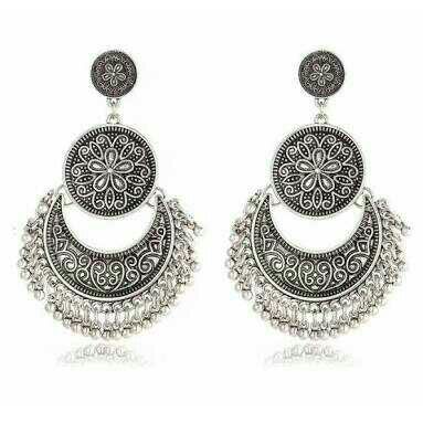 925 Black German Silver Fancy Earring