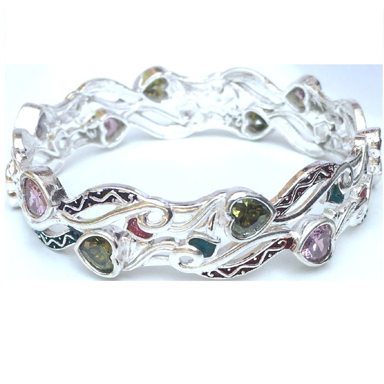 925 Silver Attractive Colorstone Bangles
