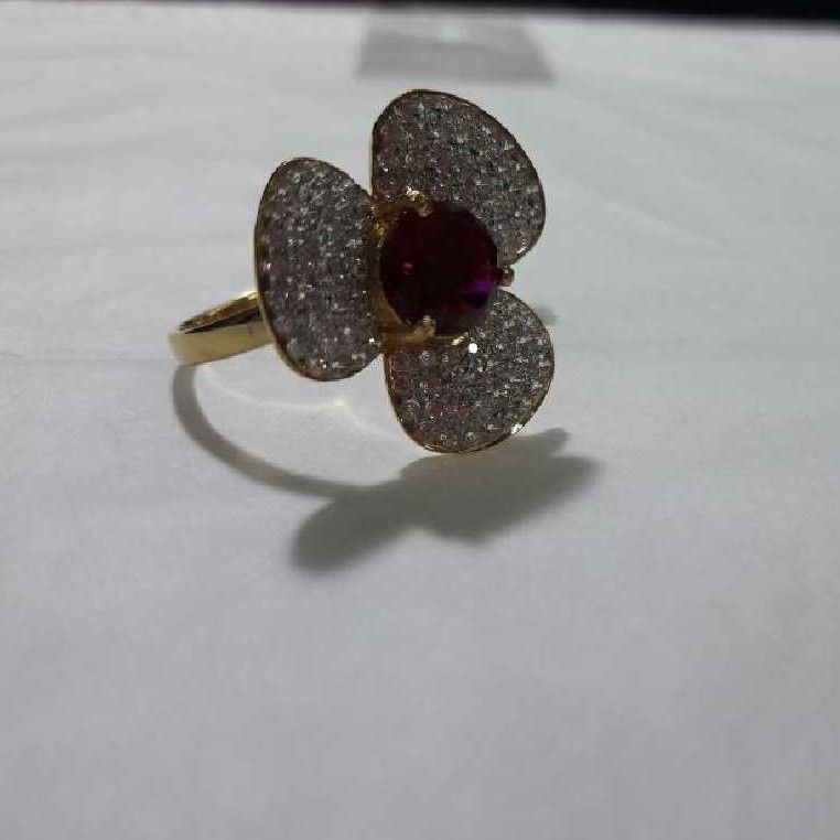 22K / 916 Gold Indian Diamond Flower Ring