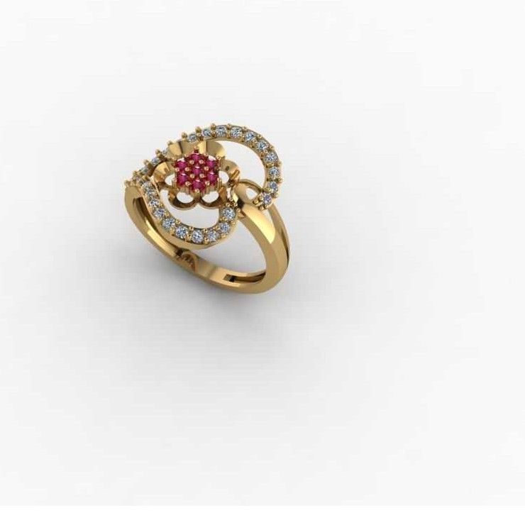 22KT Gold Indian Diamond Attractive Ring