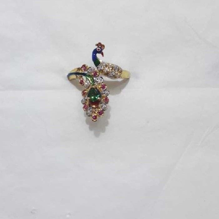 22K / 916 Gold Indian Designer Peacock Ring