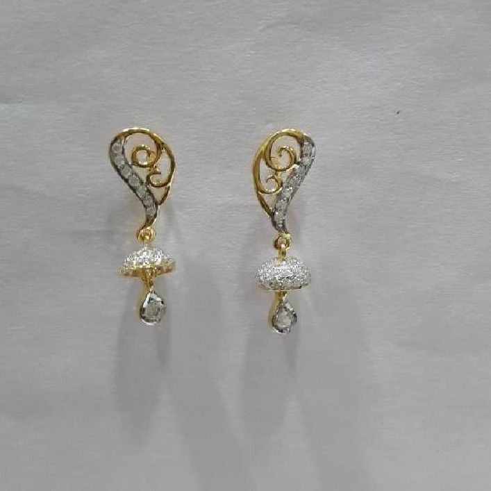 916 Gold Indian Designer Diamond Earrings