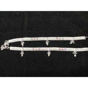 925 Silver Round Flower Antique Payal