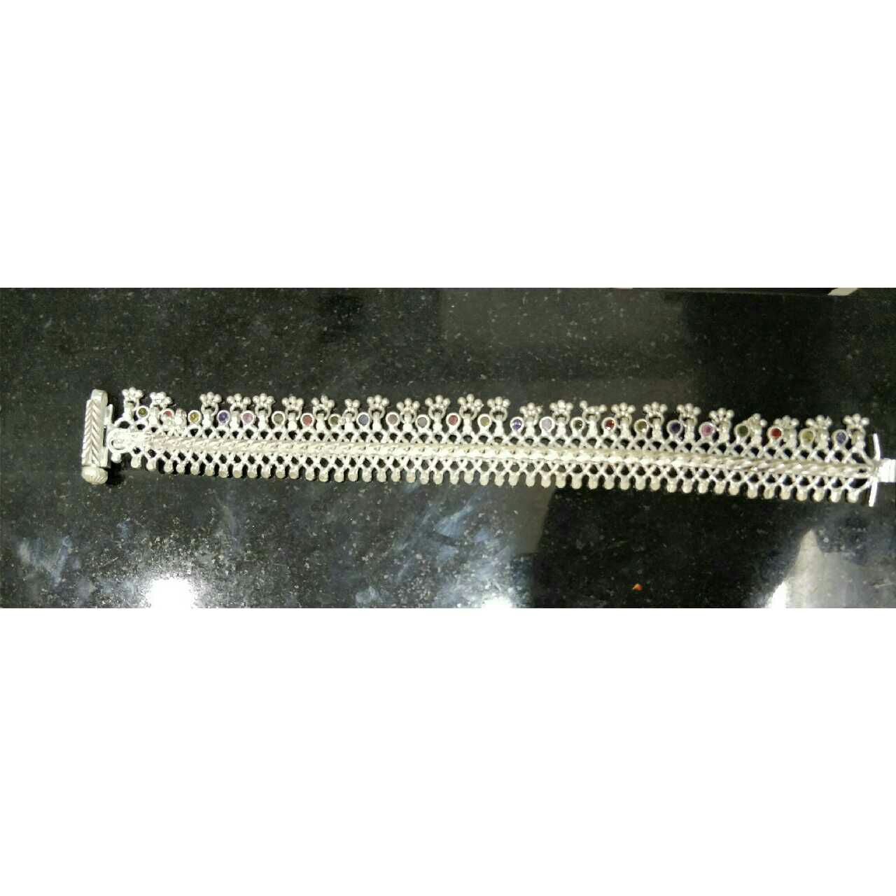 18K Silver Immrati Oxidised Payal (72-T/ 60-T)