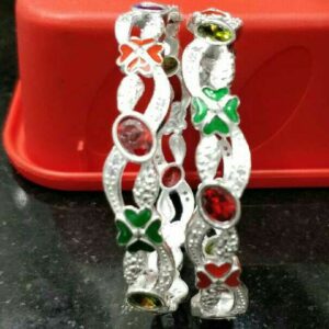 Attractive CZ Color Stone Bangles 60-T