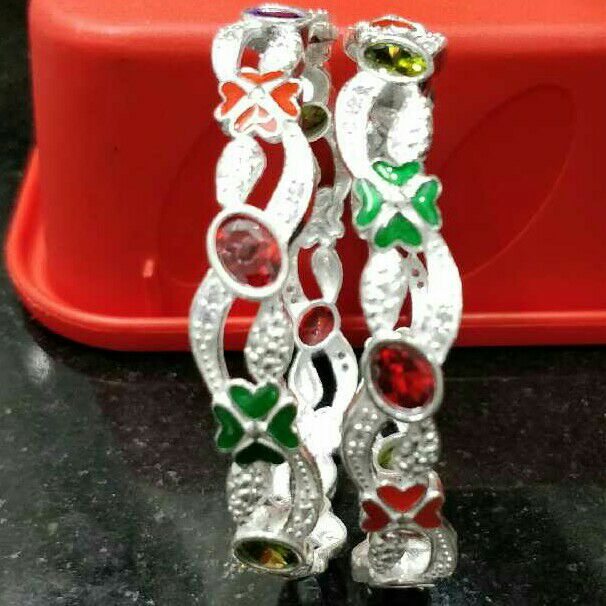 Attractive CZ Color Stone Bangles 60-T