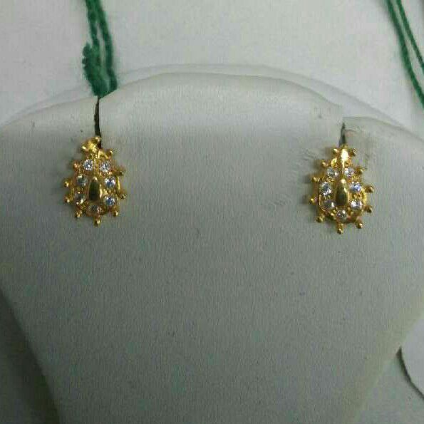 18K / 750 Gold CZ Indian Diamond Earring