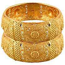 Gold Brass Ladies Pave Designer Bangles
