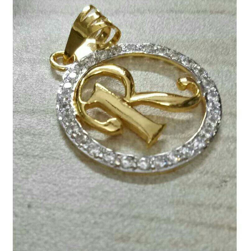 22K / 916 Gold Ladies Casting CZ Alphabet Pendants