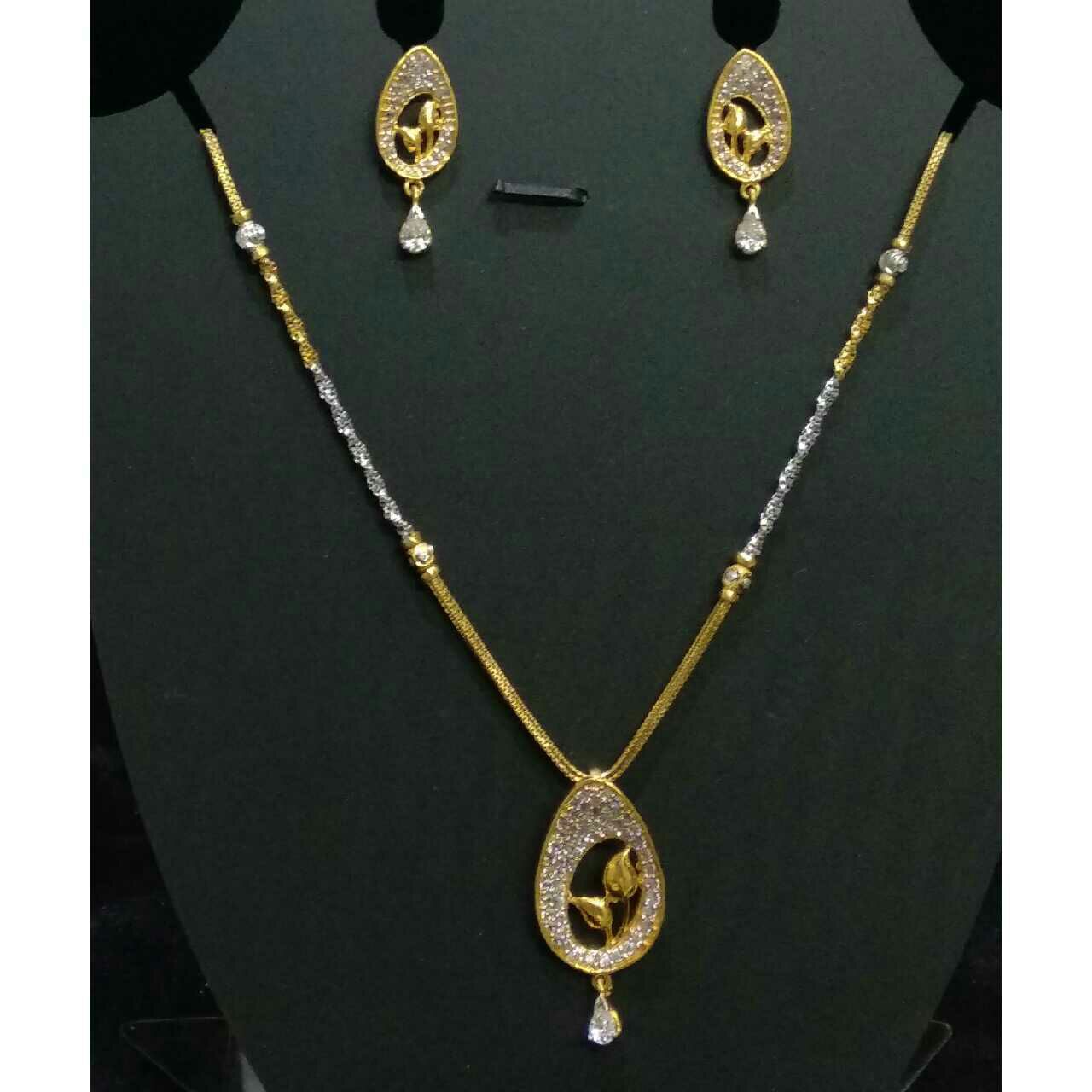 916 Gold CZ Casting Necklace Set