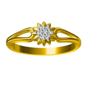 18KT Round Diamond Ladies Modern Ring