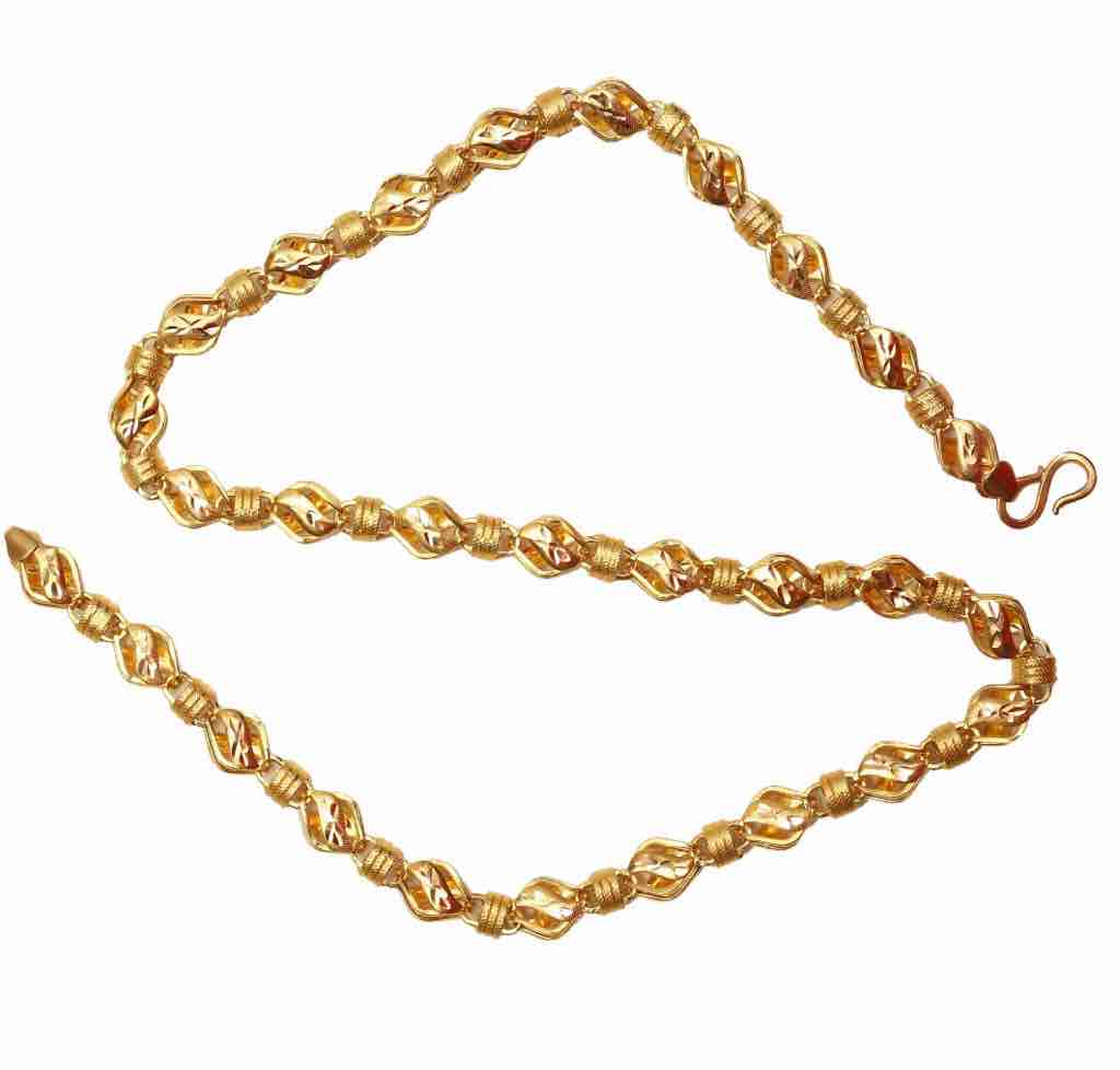 916 / 22KT Hollow Gold Chain For Gents