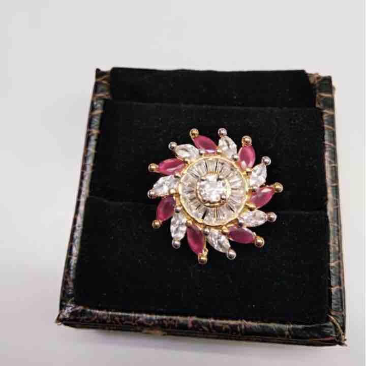 Sun Flower Shape Diamond Ring