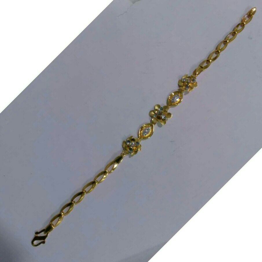 22K / 916 Plain Gold Flower Designer Ladies Lucky