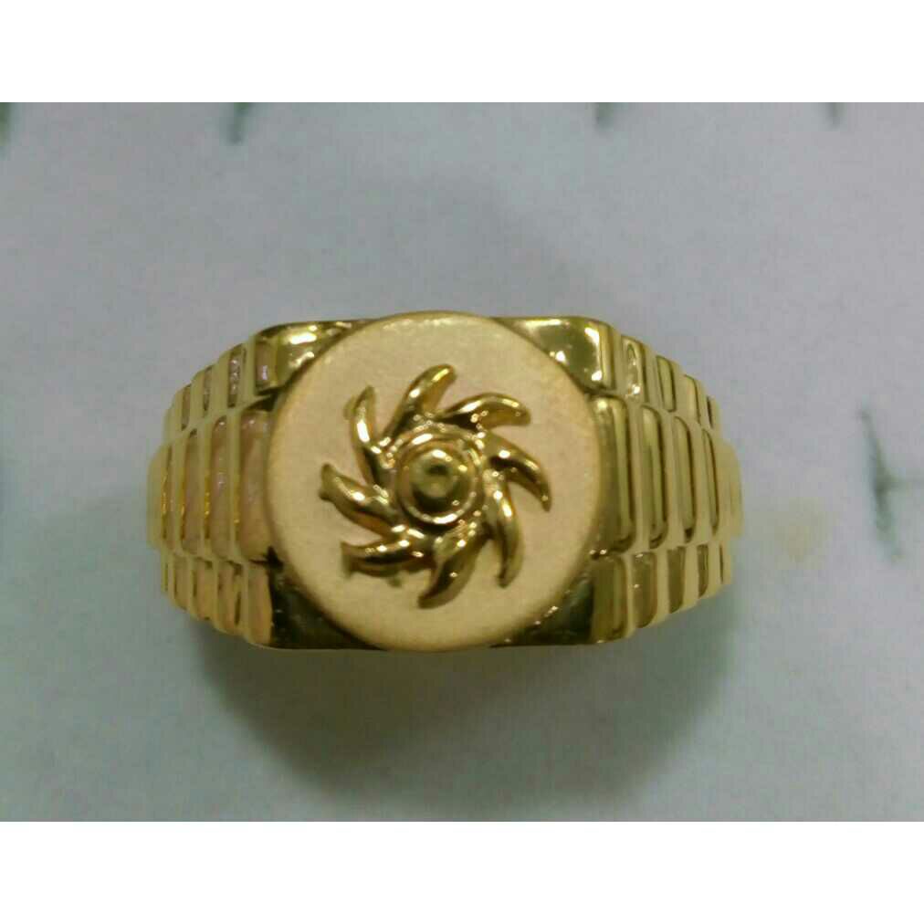 22K / 916 Gold Designer Gents Shaped Sun Ring