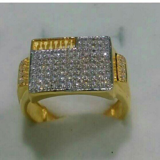 22K / 916 Gold Gents Modern Diamond CZ Ring