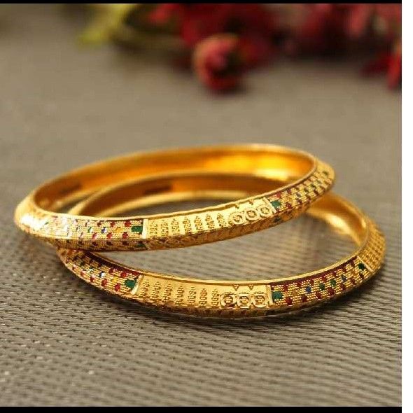 916 Gold Antique Style Ladies Bangles
