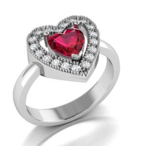 800 Silver Ladies Diamond Ring