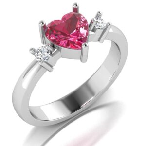 800 Silver Ladies Diamond Ring