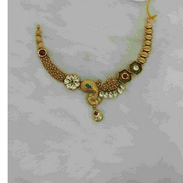 22K / 916 gold Ladies Indian Classic Vertical Short Necklace Set