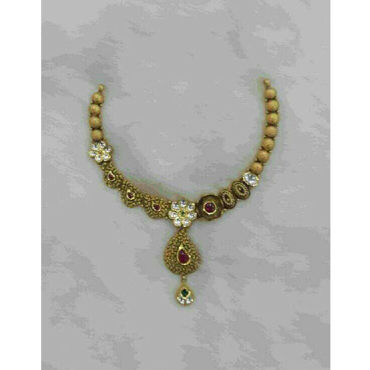 22K / 916 Gold Ladies Indian Modern Short Necklace Set