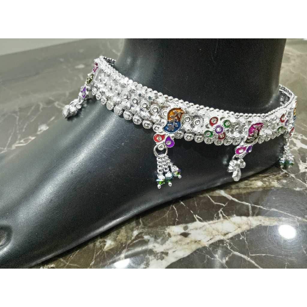 Silver Meenakari D Payal