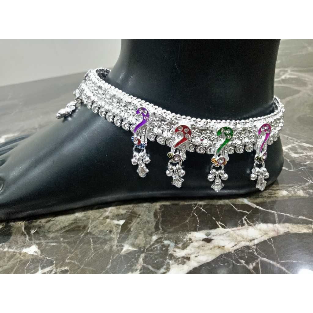 Silver Meenakari D Payal